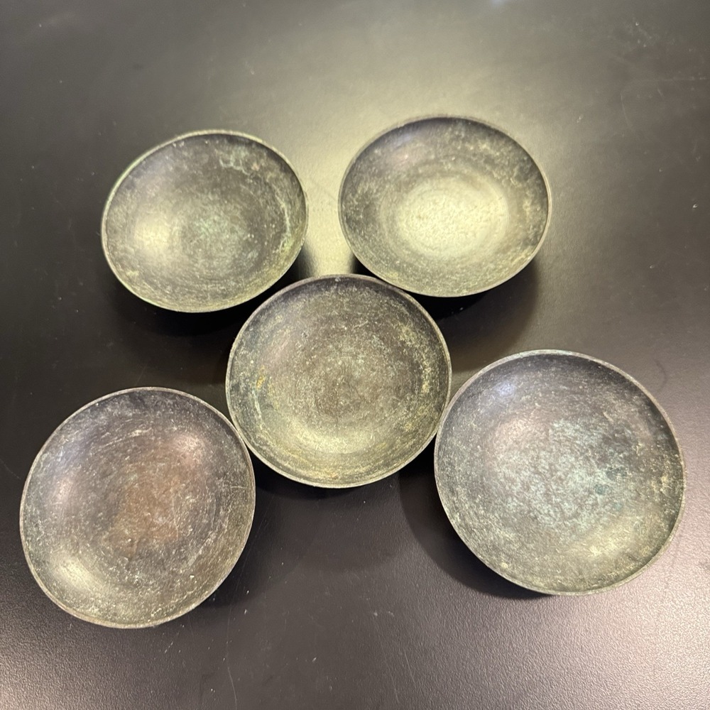 ILLUMINATIONS Set of 5 Metal‎ Pedestal Candle Holders With Patina